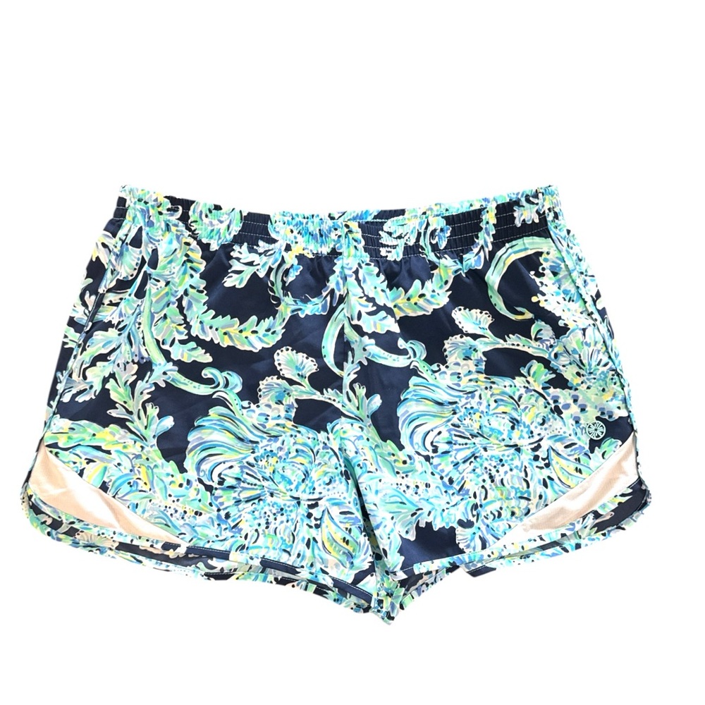 Lilly Pulitzer Blue and Green Floral‎ Athletic Shorts